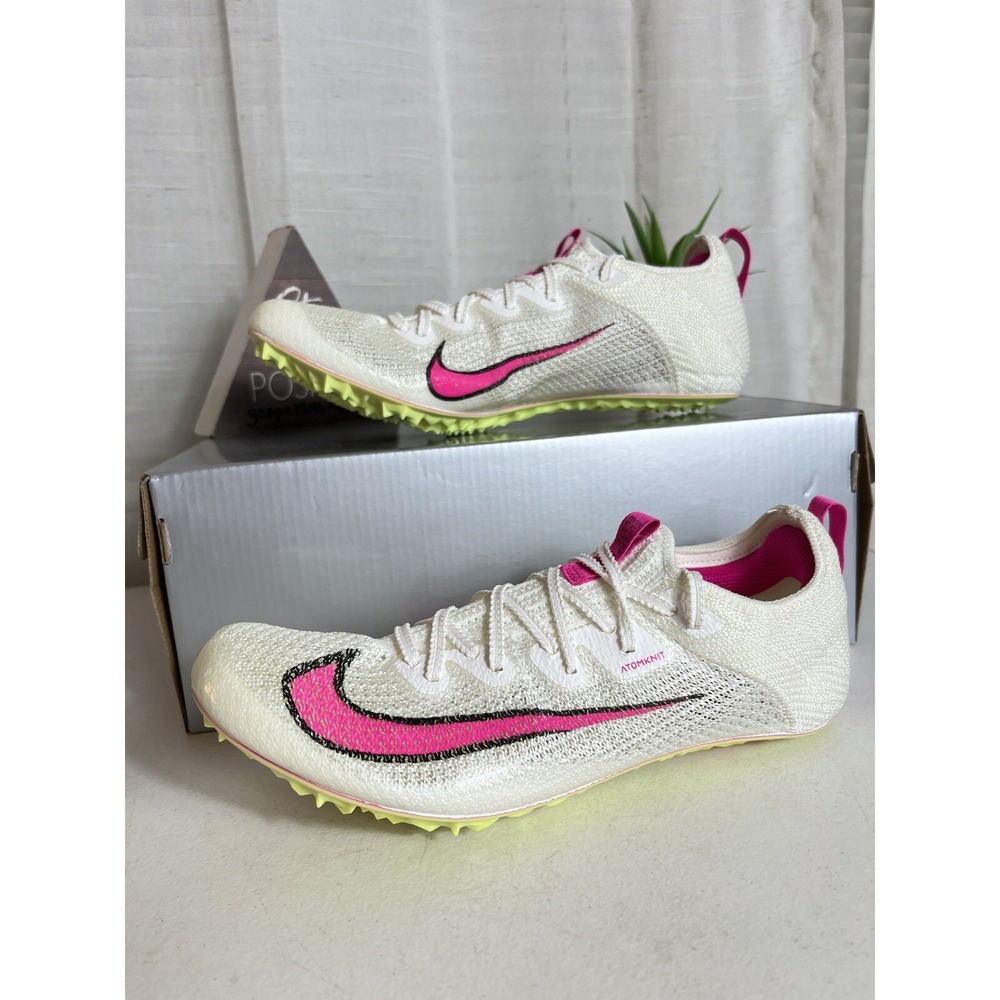 Nike Zoom Superfly Elite 2 Men Size 11.5 Track Spikes White Sail / Pink Fierce